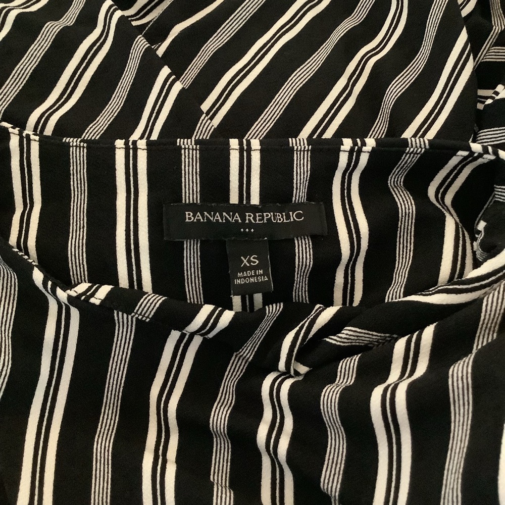 Banana republic asymmetrical dress dark navy and white stripe - Picture 6 of 7